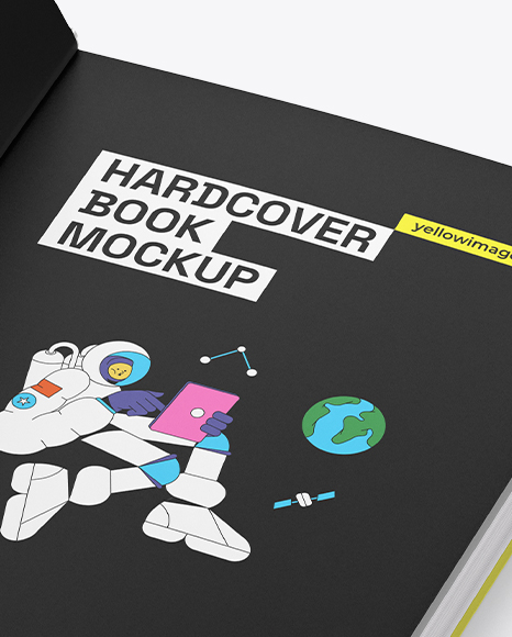 Opened Hardcover Book Mockup