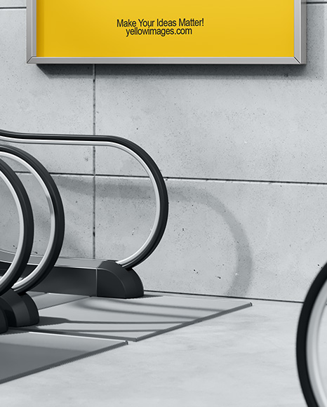 Vertical Billboard on a Wall Mockup
