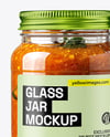 Glass Jar with Tomato Chutney Mockup