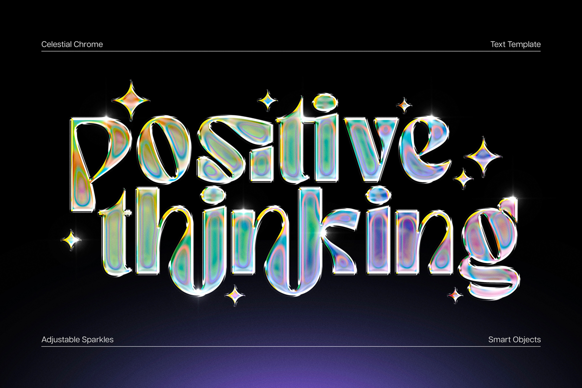 Celestial Chrome Text &amp; Logo Effect