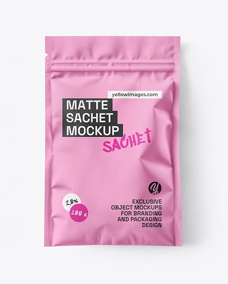 Matte Sachet with Zip Lock Mockup - Self+zip+foil+bag+mockup+/+matt+-+Smarty+Mockups