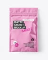 Matte Sachet with Zip Lock Mockup