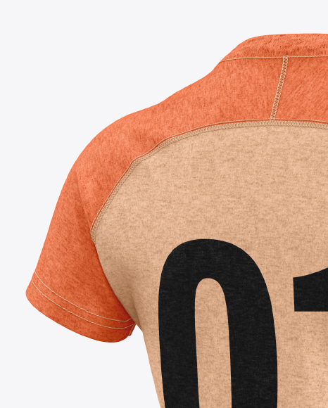 Heather T-Shirt Mockup - Back Half Side View