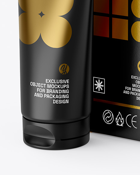 Cosmetic Tube with Box Mockup