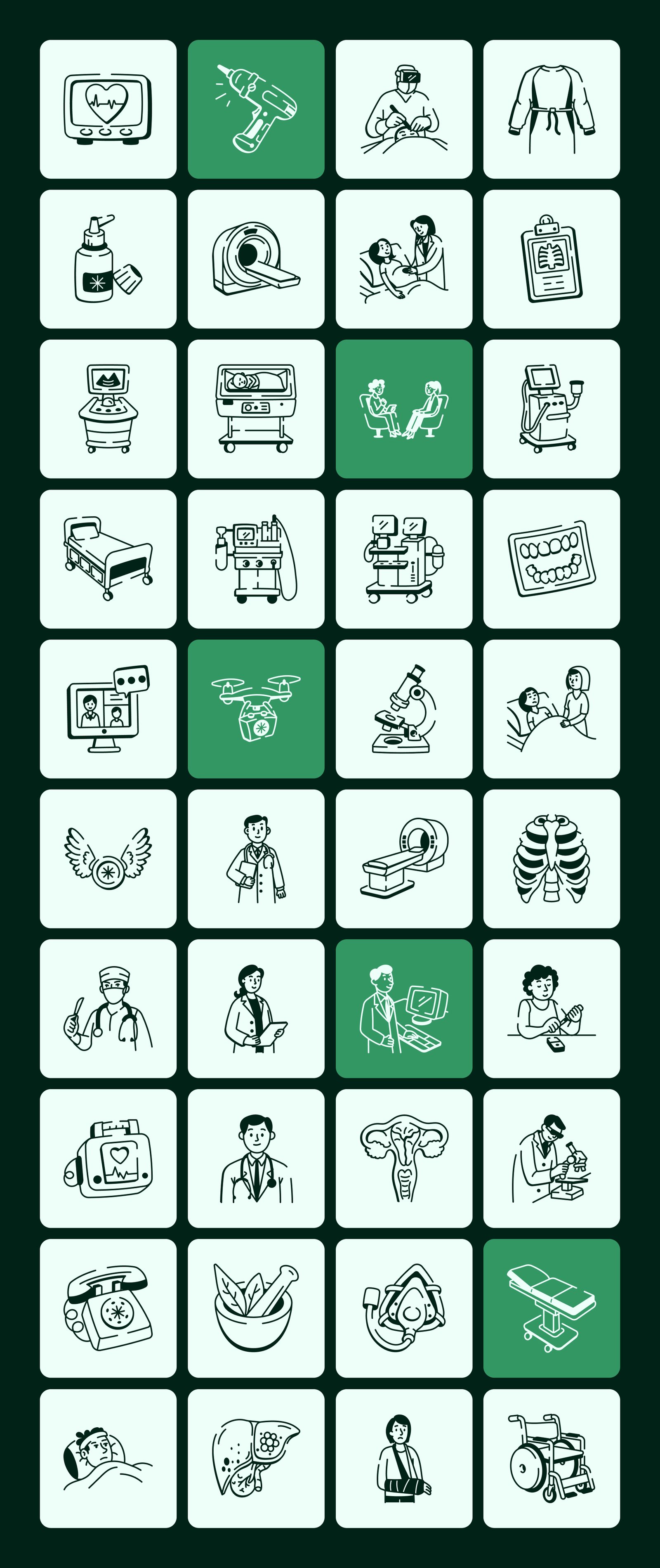 Medical Doodles Set