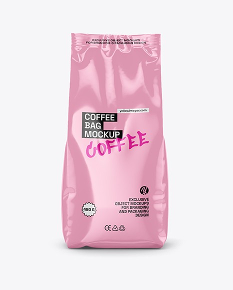 Glossy Coffee Bag Mockup