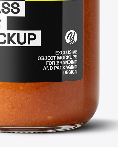 Clear Glass Jar with Lobster Bisque Mockup