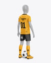 Kids Soccer Kit w/ Mannequin Mockup - Back Half Side View