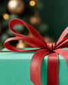 Christmas Gift Box with Red Bow Mockup