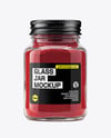 Clear Glass Jar with Ground Sumac Spice Mockup