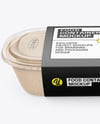 Kraft Paper Food Container in Paper Sleeve Mockup