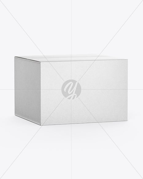 Kraft Box Mockup - Half Side View (High-Angle Shot)