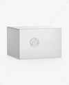Kraft Box Mockup - Half Side View (High-Angle Shot)