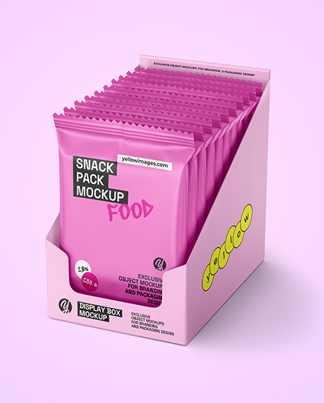 Small Display Box with Matte Snacks Mockup