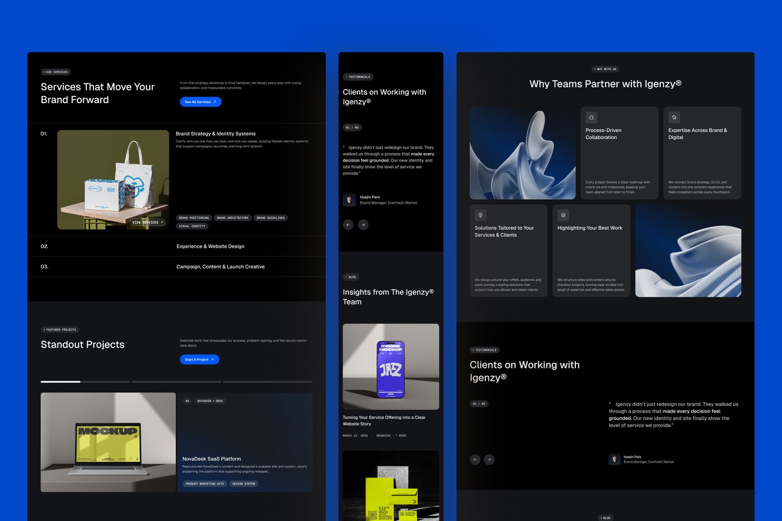 Igenzy – Creative Agency Website UI Figma Template