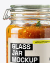 Clear Glass Jar with Tomato Chutney Mockup
