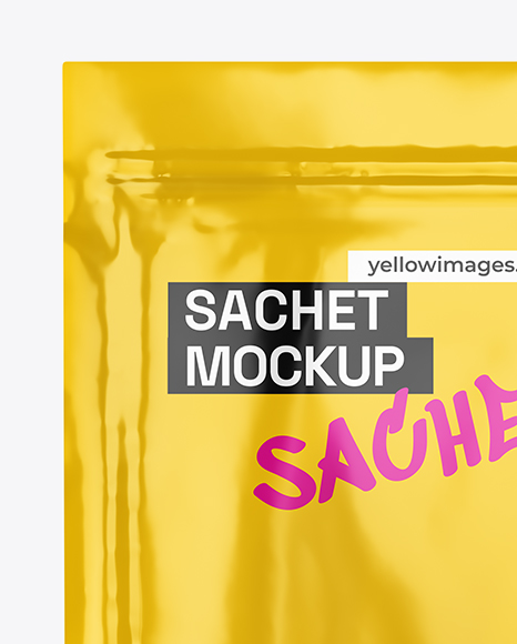 Glossy Sachet Mockup