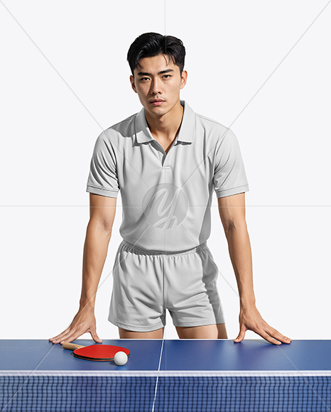 Man Wearing Table Tennis Uniform Mockup