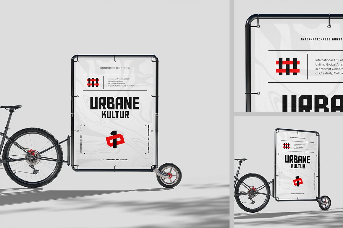 Advertising Bicycle Trailer Mockup