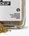 Square Glass Jar with Za'atar Spice Mockup