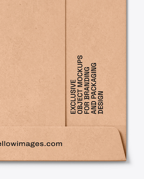 Kraft Paper Envelope with Letter Mockup – Top View