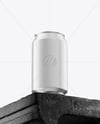 12oz Aluminium Can with Matte Finish on the Block Mockup