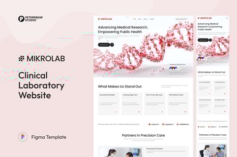 Mikrolab - Clinical Laboratory Website UI Figma Template - UI Kits & UX Wireframes
