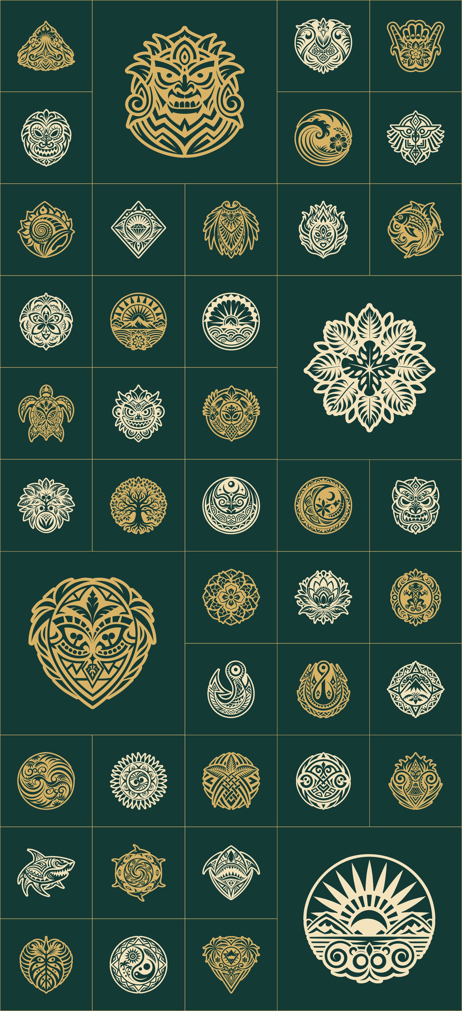 Hawaiian Symbols Art Set