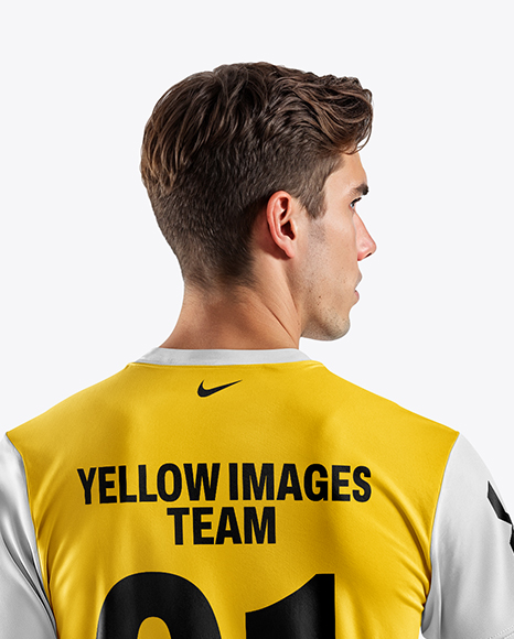 Soccer Player Wearing Jersey and Shorts Mockup