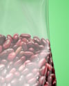 Transparent Package with Beans Mockup