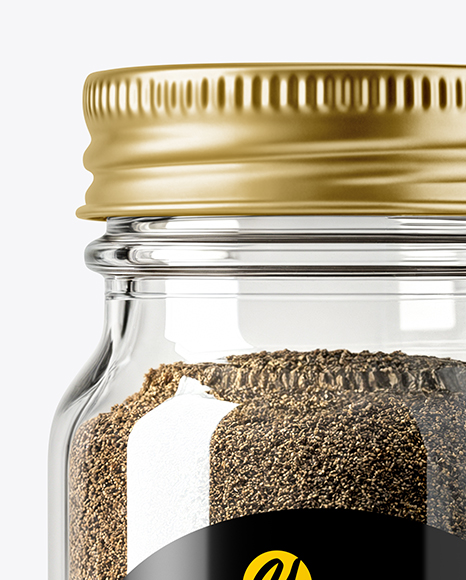 Glass Jar with Grounded Black Pepper Mockup