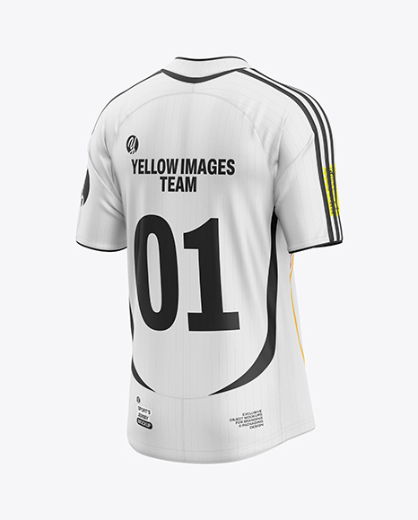Soccer Jersey Mockup - Back Half Side View