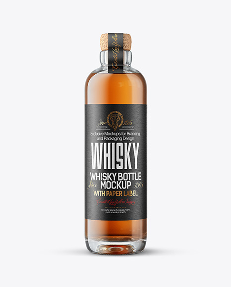 Whiskey Bottle with Cork Mockup