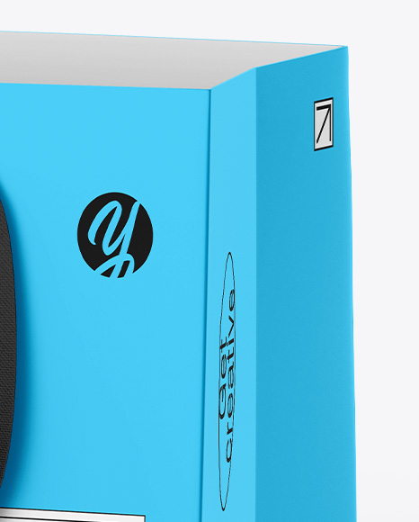 Paper Shopping Bag Mockup – Half Side View