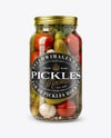 Glass Jar Filled Pickles and Pickled Tomatoes Mockup