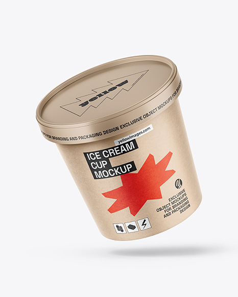 Kraft Paper Ice Cream Cup Mockup - Ice cream mockup