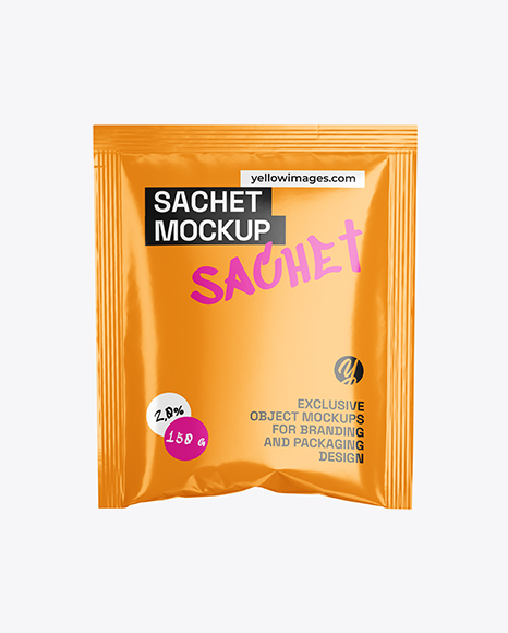 Glossy Sachet Mockup