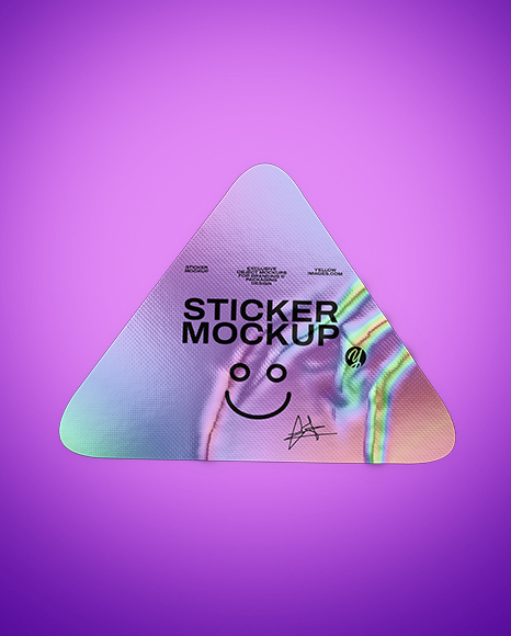 Iridiscent Triangle Sticker Mockup