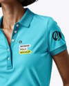 Young Woman Wearing Polo Shirt and Jeans Mockup