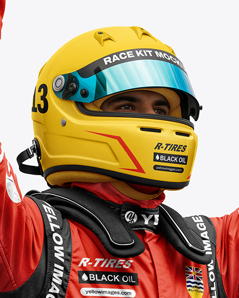 Man Wearing Racing Kit Mockup