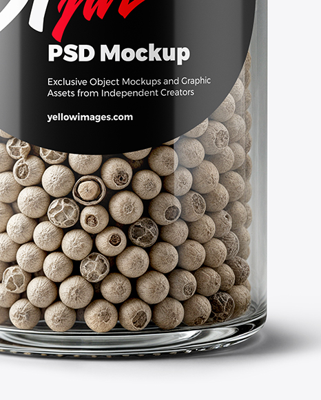 Spice Jar with Whole White Pepper Mockup