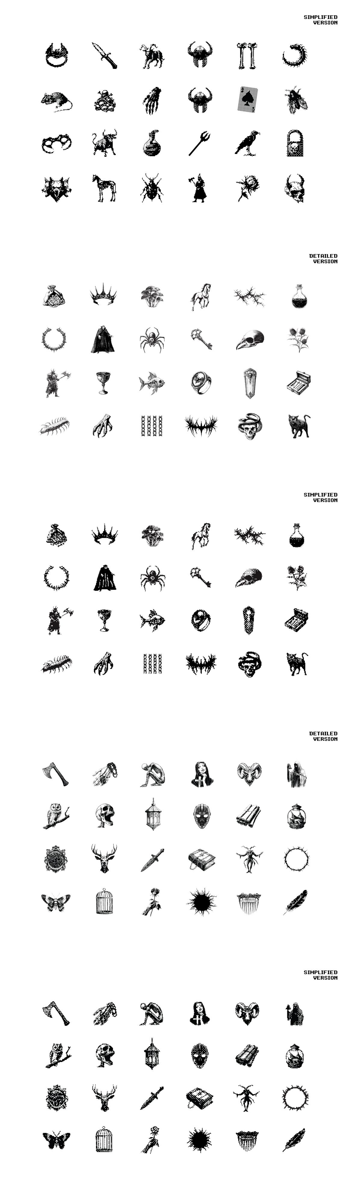 Dark Aesthetic Dithering Graphic Bundle