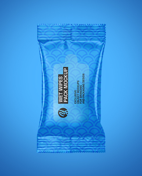 Glossy Wet Wipes Pack Mockup