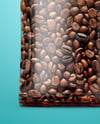 Clear Plastic Bag with Coffee Beans Mockup
