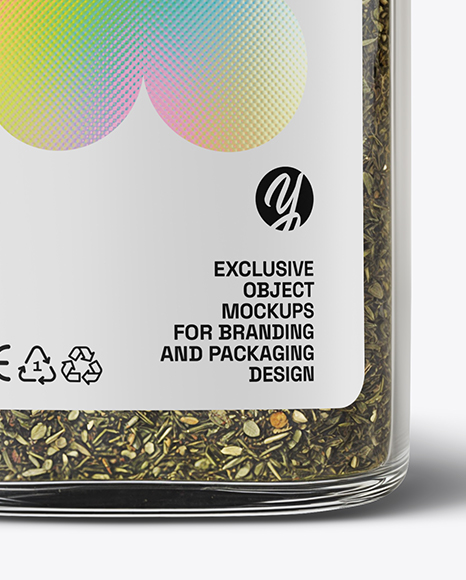 Glass Jar with Herbes de Provence Mockup