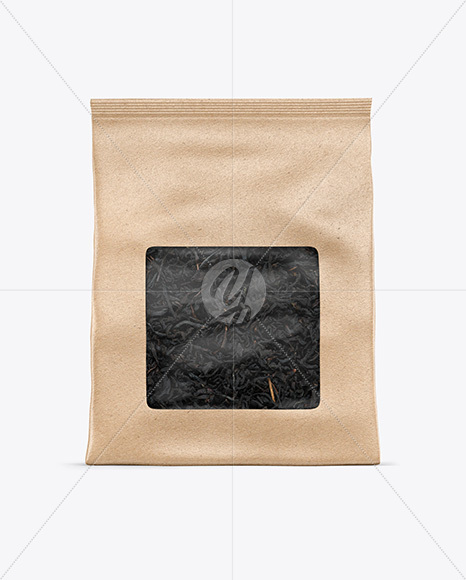 Kraft Pouch w/ Dry Black Tea Mockup