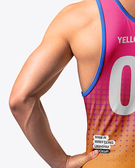 Man Wearing Wrestling Uniform Mockup