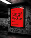Framed Poster in Underground Passage Mockup