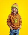 Boy Wearing a Hoodie and Beanie Hat Mockup