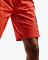 Woman Wearing Full Basketball Uniform and Holding Ball Mockup